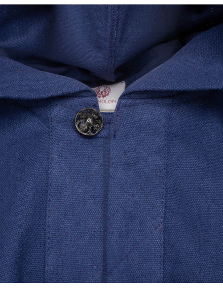 Middelalderhætte med skulderbetræk, blå