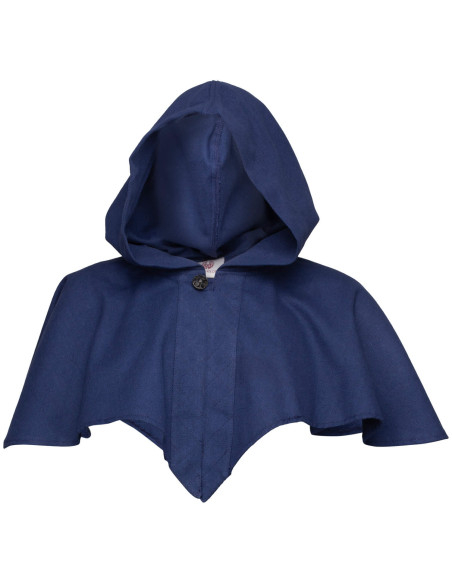 Capucha medieval con cubrehombros, azul Capucha medieval con cubrehombros, azul
