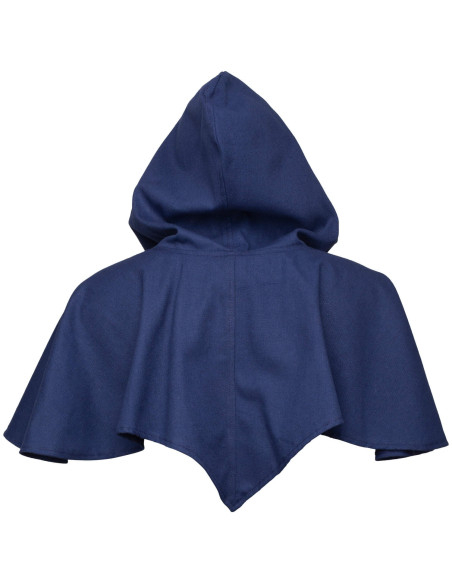 Capucha medieval con cubrehombros, azul Capucha medieval con cubrehombros, azul