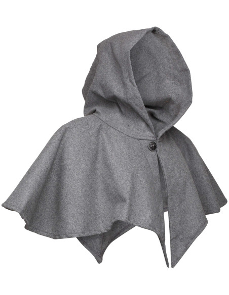 Grijze middeleeuwse capuchon en...