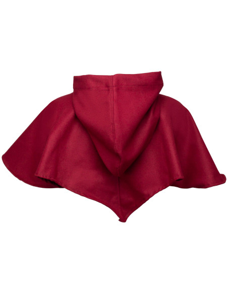 Kapuze und Schulterüberwurf aus roter...