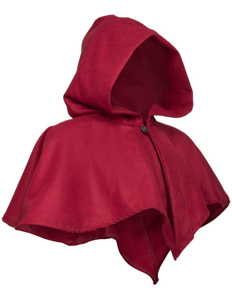 Kapuze und Schulterüberwurf aus roter...