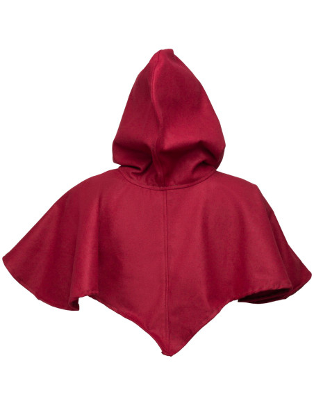 Kapuze und Schulterüberwurf aus roter...