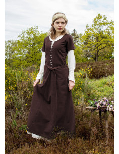 Vestido medieval Cotehardie Ava, manga corta