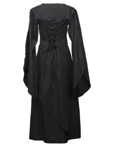 Vestido medieval algodón modelo Galatea, color negro 2