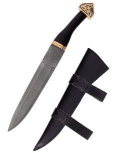 Daga Seax con hoja en acero de Damasco (512 capas)