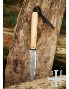 Cuchillo Vikingo Gotland, hoja en acero Damasco (256 capas) 2