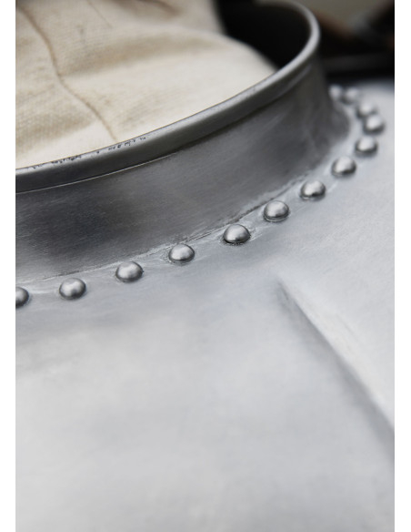 Middeleeuwse gorjal van staal (1,2 mm.)