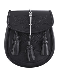 Bolso Sporran para falda escocesa en negro