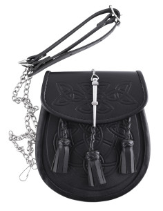 Bolso Sporran para falda escocesa en negro 2