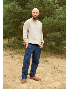 Pantalón medieval Hagen en azul 2