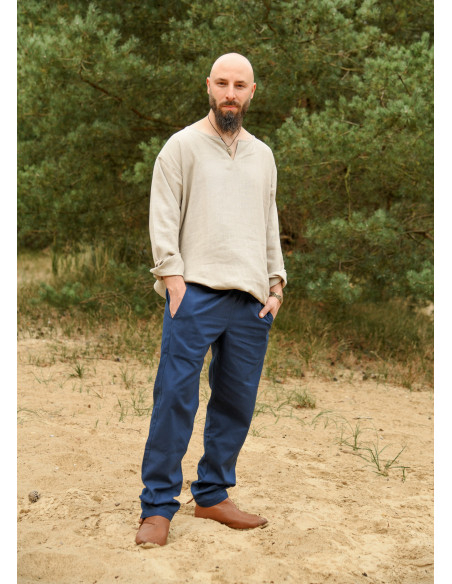 Pantalón medieval Hagen en azul