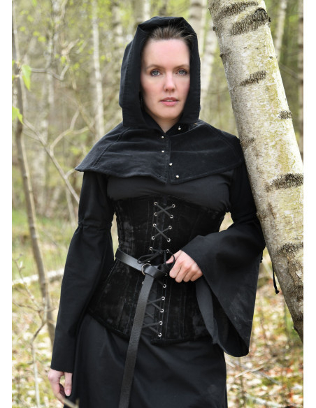 Stort middelalderkorset i sort fløjl