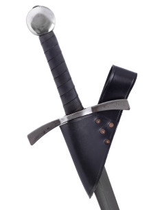 Tahalí porta espadas en cuero negro 2