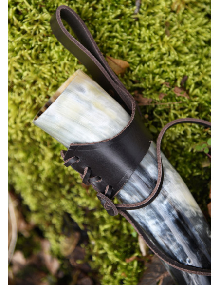 Tahalí porta cuernos grandes, marrón