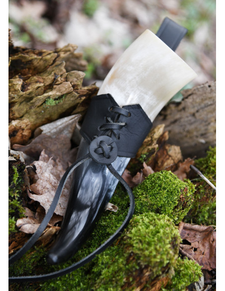 Tahalí porta cuernos pequeños, negro