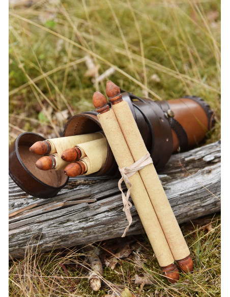 Capsa Romana perkamenthouder in leer