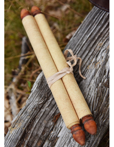 Capsa Romana perkamenthouder in leer