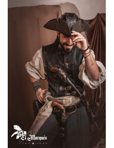 Cuera negra para piratas, hombres