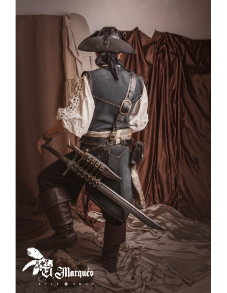 Cuera negra para piratas, hombres