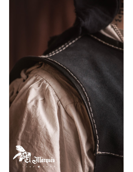 Schwarze Lederjacke für Piraten, Männer