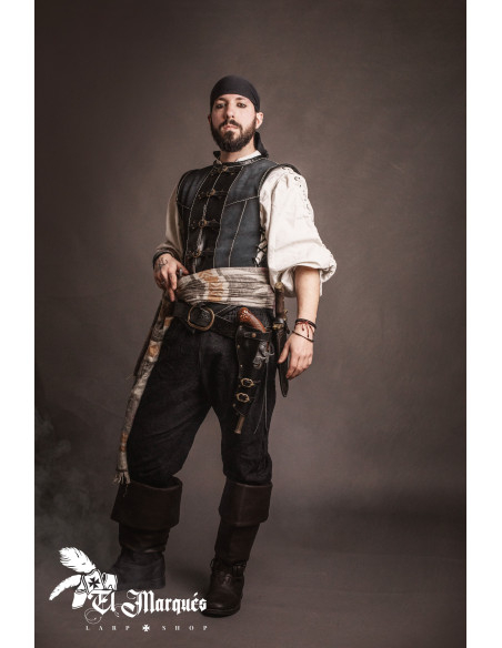 Cuera negra para piratas, hombres