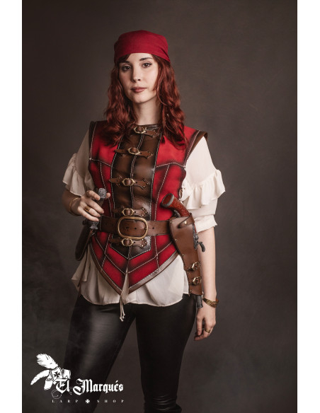 Cuera roja para mujeres piratas Cuera roja para mujeres piratas