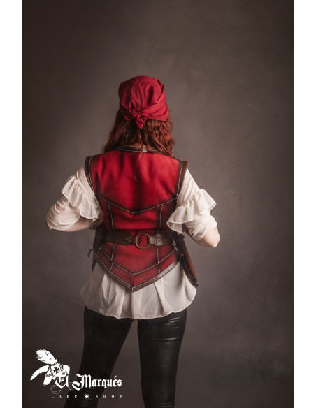 Cuera roja para mujeres piratas Cuera roja para mujeres piratas