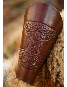 Thors hammer armbånd i brun