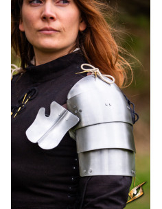 Middelalder skulderplader i stål model Landsknecht,...