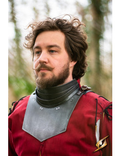 Gorjal medieval en acero modelo Landsknecht, acabado...