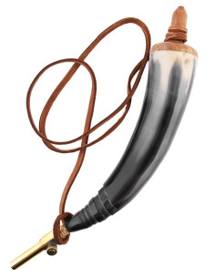 Hornpulverbeholder med messingprop (ca. 25 cm.) 2
