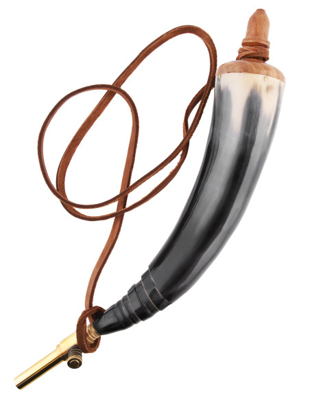 Hornpulverbehälter aus Horn mit...