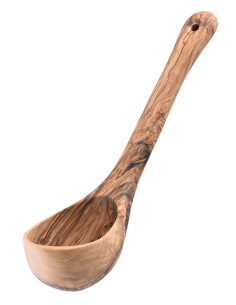 Oliven træ skefuld, ca. 26 cm