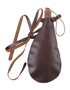 Middelalderlig vandflaske af læder (34 cm.)