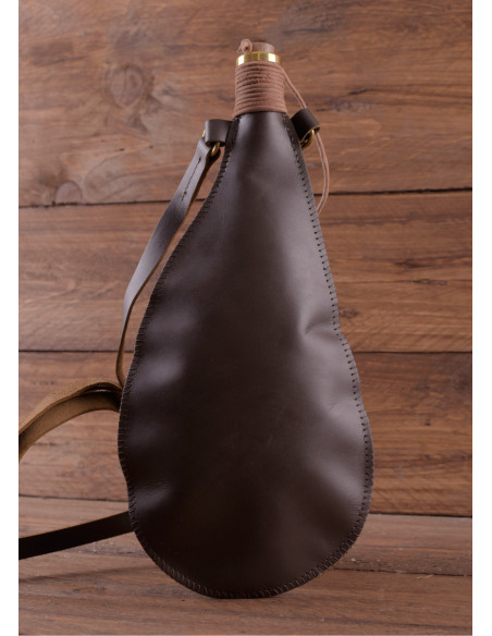 Middeleeuwse leren waterfles (34 cm.)