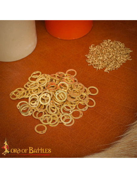 Bolsa anillas cota de malla latón con...