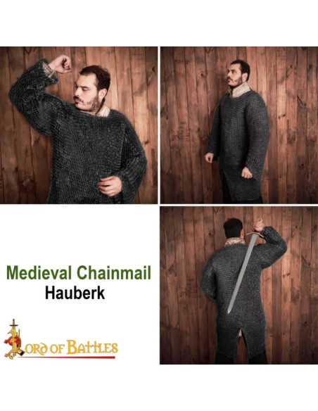 Vernietetes, geschwärztes Kettenhemd...