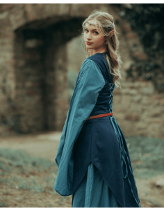 Mittelalterliches Baumwollkleid Modell Galatea, Farbe Blau