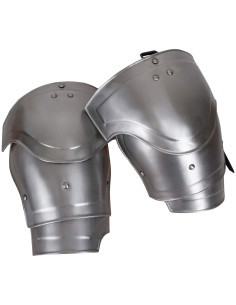 Medieval skulderpuder i stål model Nova, poleret finish