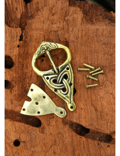 Viking-Gürtel-Schnalle mit Nieten, Messing
