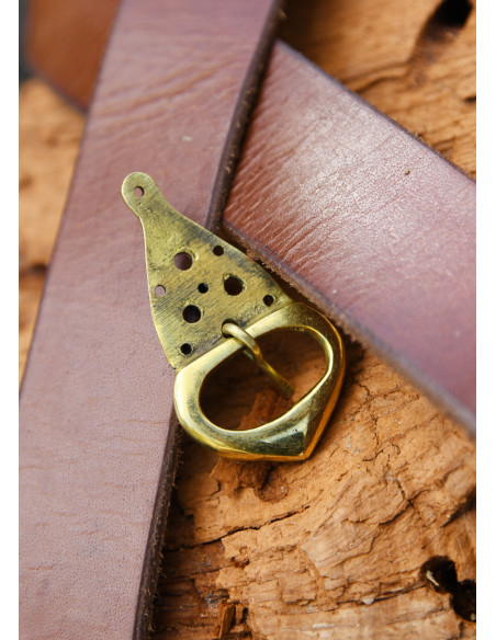 Viking riemgesp met klinknagels, messing