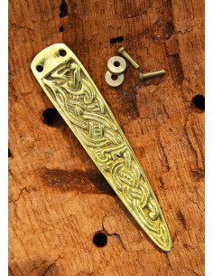Accesorio de extremo de cinturón Vikingo, latón