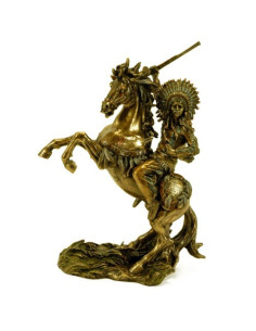 Figura indio a caballo con rifle