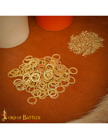 Pack flacher Ringe aus Messing mit...