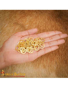 Pack flacher Ringe aus Messing mit Nieten (9 mm). 2