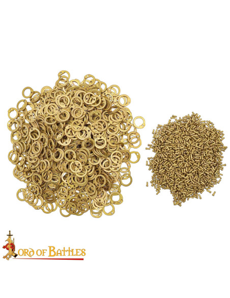 Pack flacher Ringe aus Messing mit...