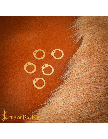 Pack flacher Ringe aus Messing mit...