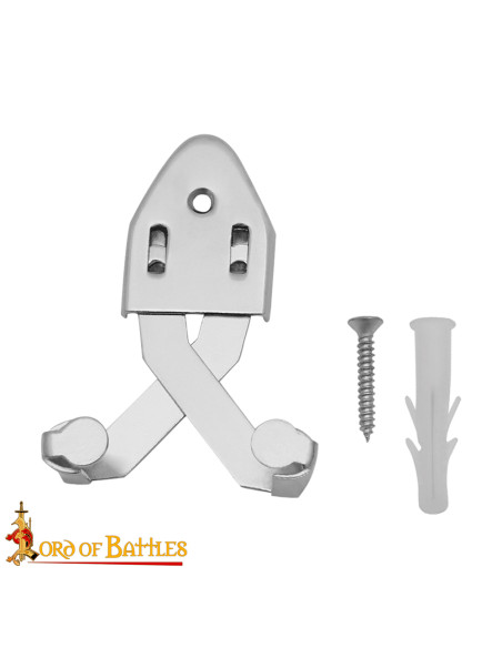 Stålstøtte til at hænge sværdet lodret