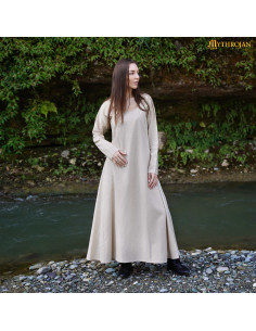 Vestido medieval cuello redondo modelo Astrid, blanco... 2
